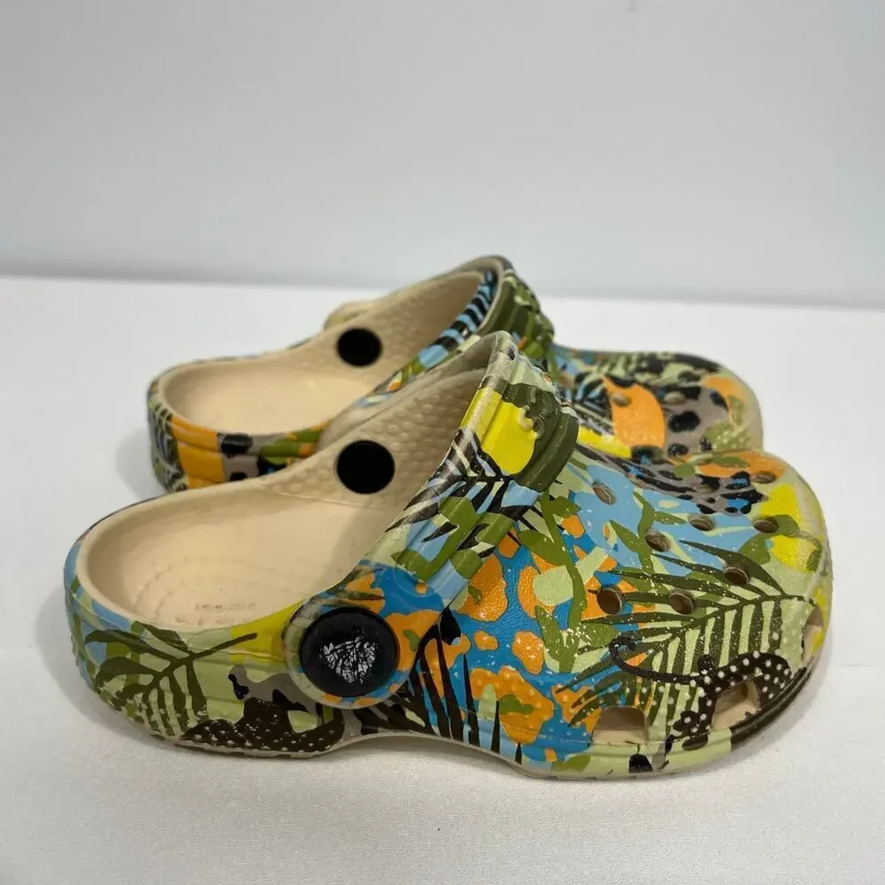 Crocs Kid’s Classic Far Out Clogs Jungle Print Shoes / Size-C 7